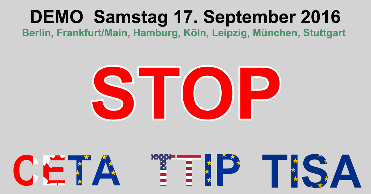 Demo against CETA & TTIP - Four good reasons